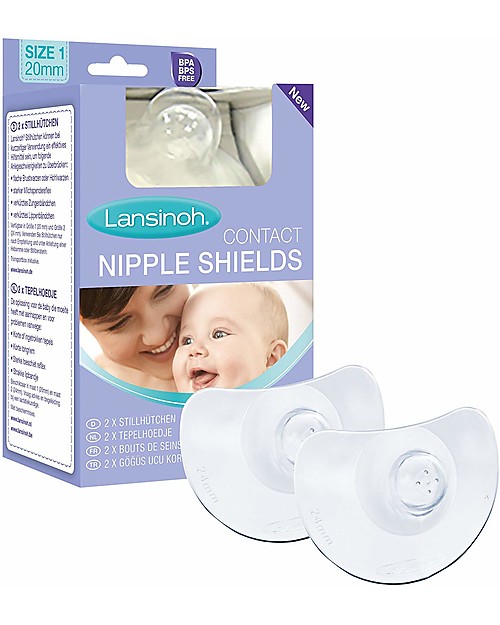 Lansinoh Contact Nipple Shields - 20 mm - Ultra Thin and Flexible - with Protective Case Breast Care