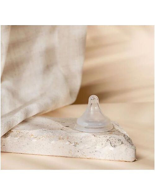 Lansinoh Glass Baby Bottle - Natural Wave Teat - 160 ml - From Birth - BPA and BPS free Baby Bottles