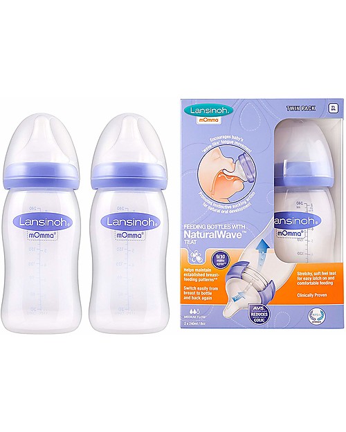 Lansinoh Pack of Bottles Natural Wave Teat 240 ml From