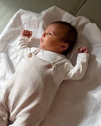 Laranjinha 2-piece Birth Set Dungaree and Shirt - Beige - 100% Antibacterial Cotton Sets And Co-Ords