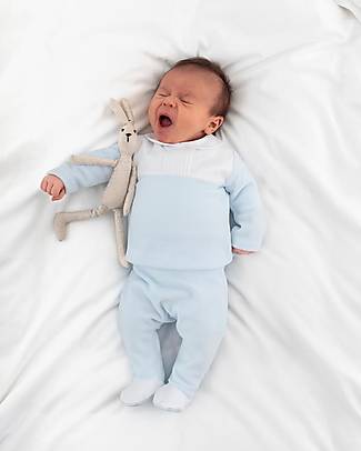 Laranjinha 2-piece Birth Set Shirt and Trousers with Feet - Classic Blue - Antibacterial Cotton Sets And Co-Ords