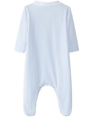 Laranjinha Babygrow with Collar - Classic Blue - Elasticated Cotton Babygrows