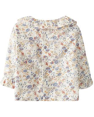 Laranjinha Blouse - Multicolor - 100% Cotton - Collar with Flounces Bluse