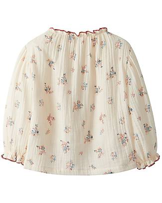 Laranjinha Blouse - Off White - 100% Cotton - Floral Details Bluse