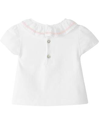 Laranjinha Blouse with Collar - White - Elasticated Cotton Bluse