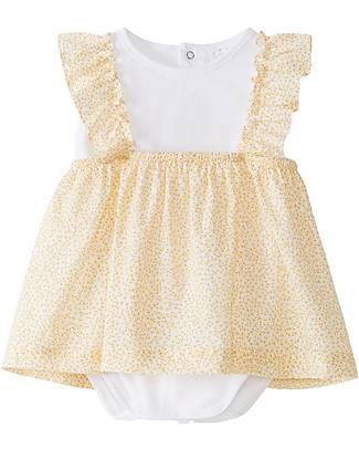 Laranjinha Bodysuit and Dress Set - Yellow - 100% Cotton Sets And Co-Ords