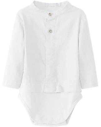 Laranjinha Bodysuit + Shirt Set - White - Linen and Cotton Blend Sets And Co-Ords