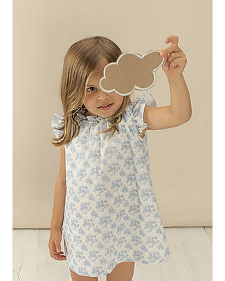 Laranjinha Floral Dress with Frills - Stone - 100% Cotton Dresses_