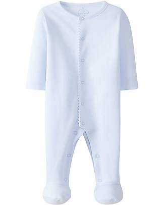 Laranjinha Footie - Classic Blue - 100% Antibacterial Cotton Babygrows