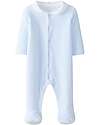 Laranjinha Footie - Classic Blue - 100% Antibacterial Cotton Velvet Babygrows