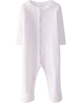 Laranjinha Footie - Classic Pink - 100% Antibacterial Cotton Velvet Babygrows