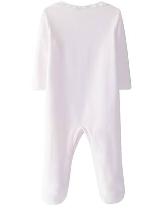 Laranjinha Footie - Classic Pink - 100% Antibacterial Cotton Velvet Babygrows