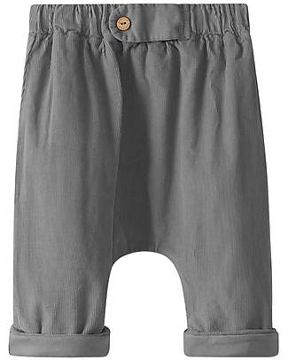 Laranjinha Long Pants - Anthracite - 100% Cotton - Perfect for Diaper Change! Trousers