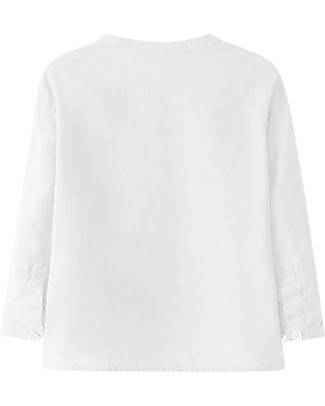 Laranjinha Long Sleeved Shirt - Off-White - Linen and Cotton Blend Long Sleeves Tops