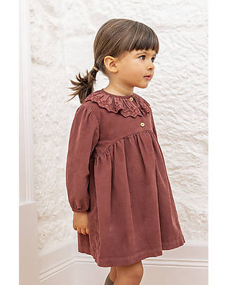 Laranjinha Long Sleeves Dress - Bordeaux - 100% Cotton Dresses_