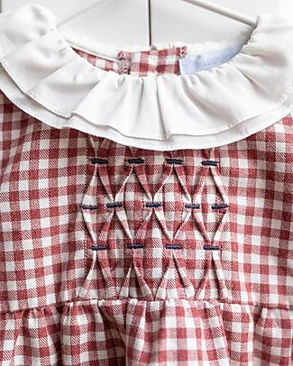Laranjinha Long Sleeves Dress - Red - 100% Cotton Dresses_
