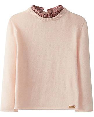 Laranjinha Long Sleeves Wool Sweater - Pink - Contrast Collar Jumpers