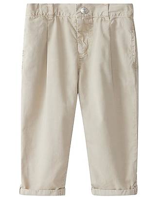 Laranjinha Pants with Turn-ups - Beige - 100% Cotton Trousers