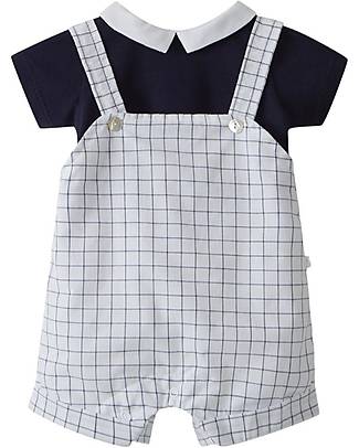 Laranjinha Shirt + Dungarees Set - Navy - 100% Cotton Sets And Co-Ords