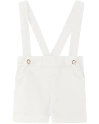 Laranjinha Shorts with Braces - Off-white - Elasticated Cotton Shorts