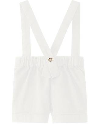 Laranjinha Shorts with Braces - Off-white - Elasticated Cotton Shorts