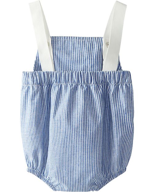 Laranjinha Striped Dungarees - Indigo - Cotton Dungarees