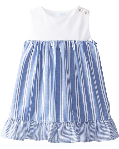 blue and white striped sleeveless dress Blue and White Striped Seersucker Cotton Dress for Women India  The Classy  Clothing
