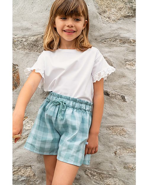 Laranjinha T-Shirt with Embroidered Sleeves - White - Cotton T-shirts