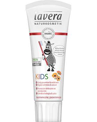 Lavera Bio Toothpaste Kids - Organic Calendula and calcium 75 ml Toothpaste and Toothbrush