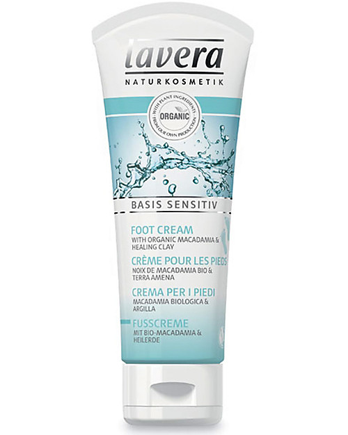 Lavera Organic Foot Cream, Basis Sensitv - Clay and Macadamia - 75 ml Body Lotions And Oils