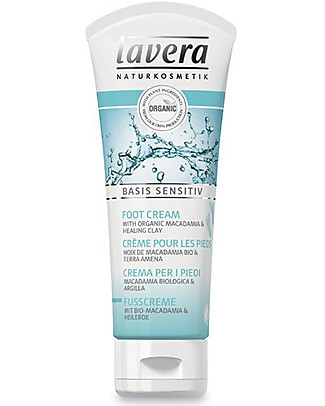 Lavera Organic Foot Cream, Basis Sensitv - Clay and Macadamia - 75 ml Body Lotions And Oils