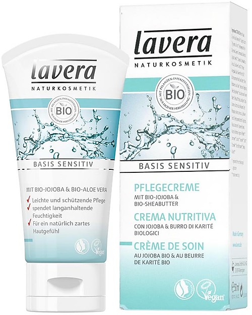 Belegering Vertrouwen op Indiener Lavera Organic Nourishing Face Cream, Basis Sensitiv, Jojoba and Shea  Butter - 50 ml unisex