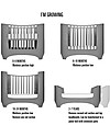 Leander Baby Bed from 0 to 7 years old, Grey - From Crib to Junior bed! Single Bed