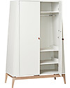 Leander Luna Large Wardrobe - White/Oak - Spacious Wardrobes