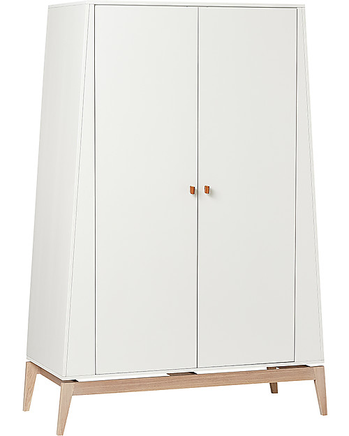 Leander Luna Large Wardrobe - White/Oak - Spacious Wardrobes