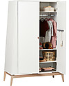 Leander Luna Large Wardrobe - White/Oak - Spacious Wardrobes