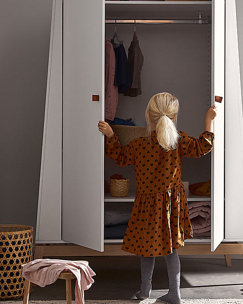 Leander Luna Large Wardrobe - White/Oak - Spacious Wardrobes