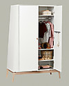 Leander Luna Large Wardrobe - White/Oak - Spacious Wardrobes