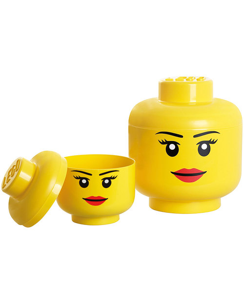 Lego Head Girl Storage Box - Small Toy Storage Boxes
