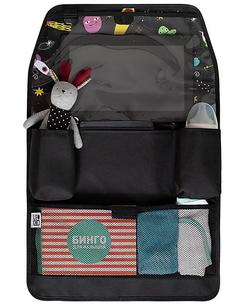 Leokid Backseat Organizer - Funny Planet - with Pocket for Tablet Organize and Bags