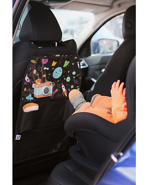 Leokid Backseat Organizer - Funny Planet - with Pocket for Tablet Organize and Bags