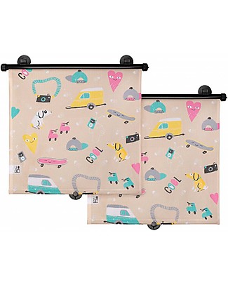 Leokid Set of 2 Car Sun Shade - Big Adventure - Protect from UVB rays Car Seat Accessories