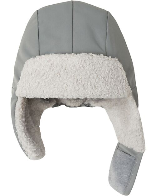 Leokid Trapper Hat Color Block - Fjord Gray - Soft Fleece Lining Winter Hats