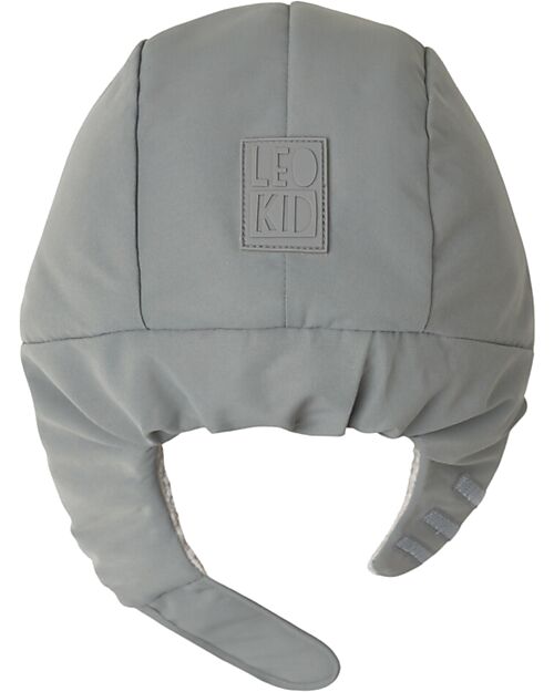 Leokid Trapper Hat Color Block - Fjord Gray - Soft Fleece Lining Winter Hats