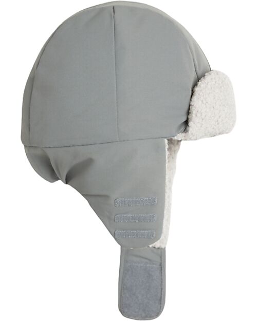 Leokid Trapper Hat Color Block - Fjord Gray - Soft Fleece Lining Winter Hats