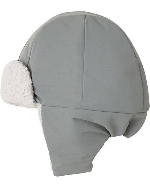 Leokid Trapper Hat Color Block - Fjord Gray - Soft Fleece Lining Winter Hats