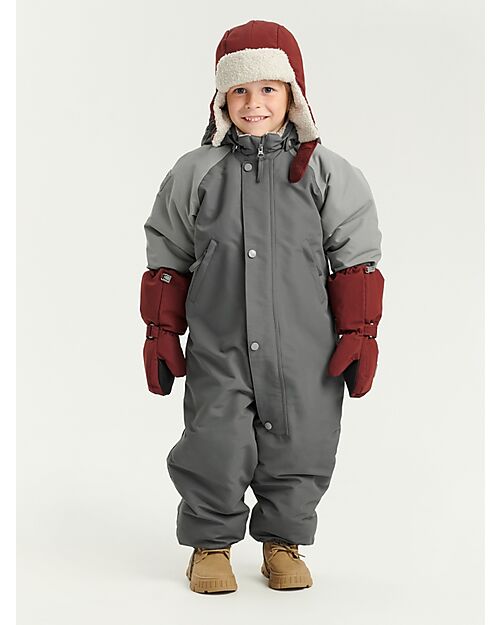 Leokid Waterproof and Lined Snowsuit - Color Block Fjord Gray - Warm and Opaque! Snowsuits