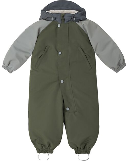 Leokid Waterproof and Lined Snowsuit - Color Block Green Scape - Warm and Opaque! Snowsuits