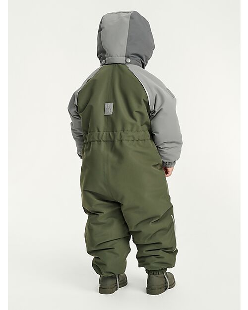 Leokid Waterproof and Lined Snowsuit - Color Block Green Scape - Warm and Opaque! Snowsuits