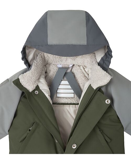 Leokid Waterproof and Lined Snowsuit - Color Block Green Scape - Warm and Opaque! Snowsuits